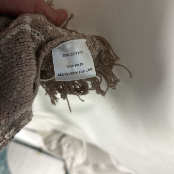 NWT Ecetera Cream Tan Knit Fringe Midi Dress - Picture 6 of 6